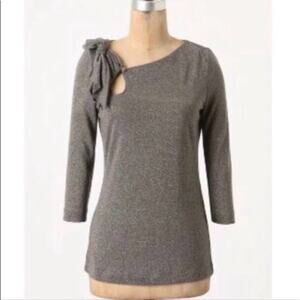 Anthropologie Deletta Illouette Falls Shimmer Gray/Gold Top